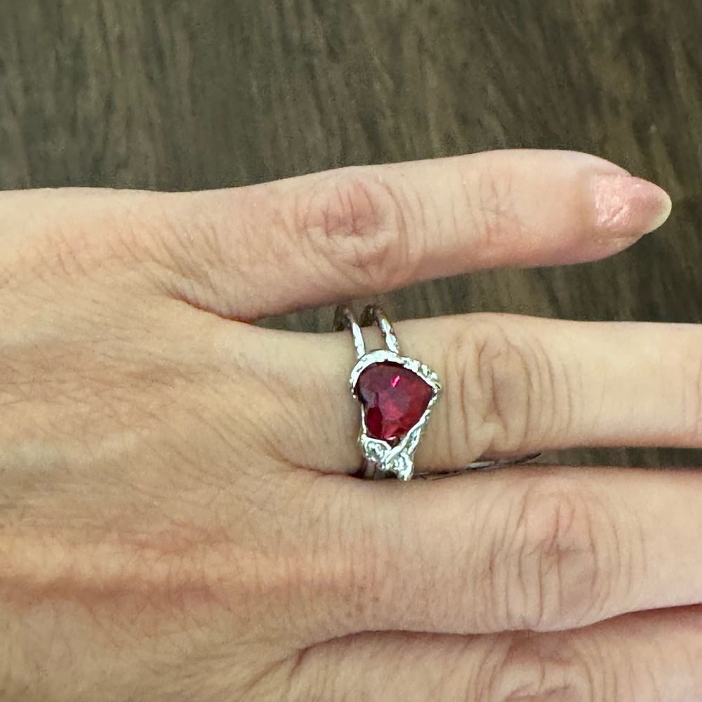 Free people heartbreaker ring in red color size All